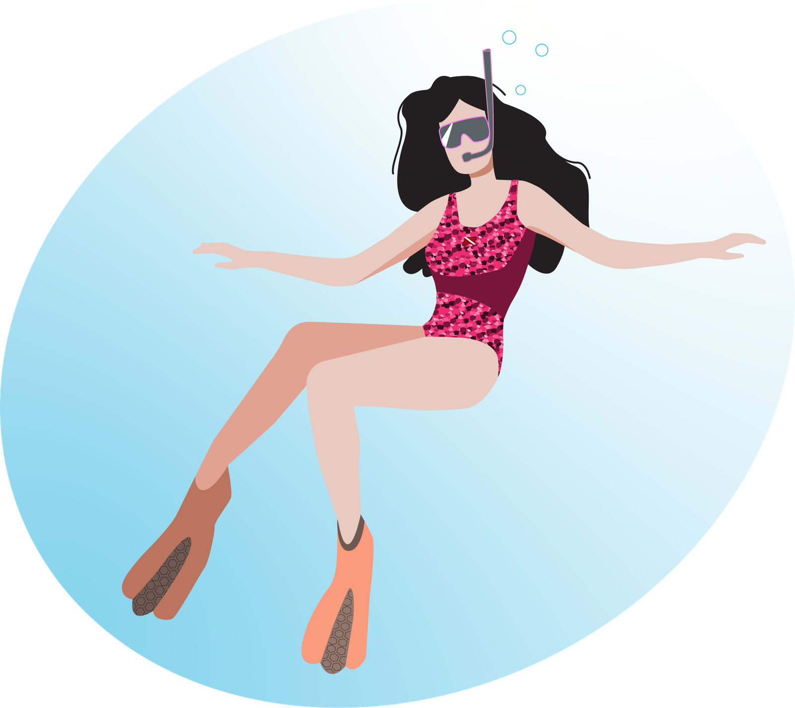 Snorkeling woman underwater